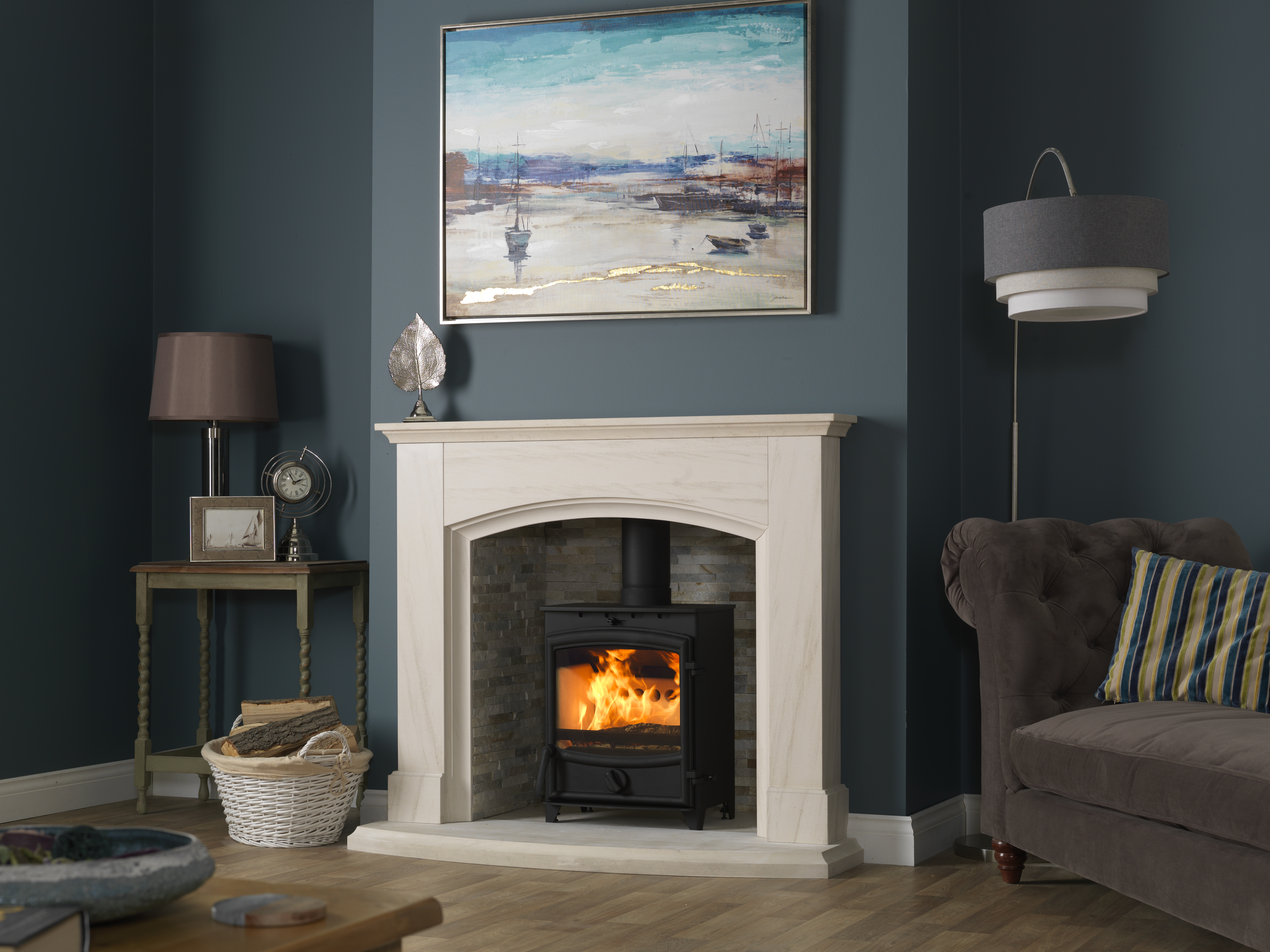 Fireline FX5W Camelia rustic slate liners Grainger Stoves and